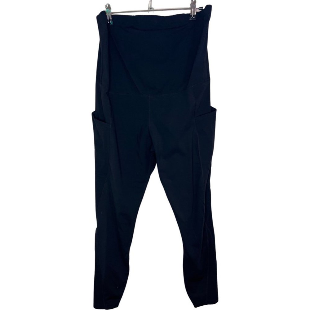 Black Maternity Leggings with Side Pockets Size L